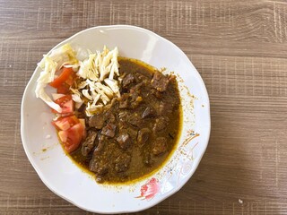Very delicious beef Tongseng food menu.