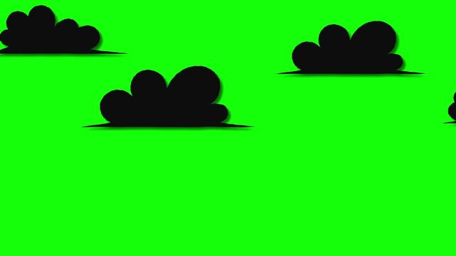 animated clouds moving forward on green screen	

