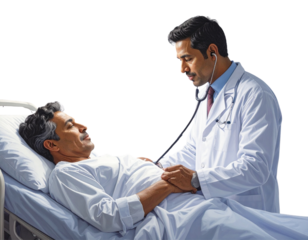 Doctor Checking Patient in Hospital Room