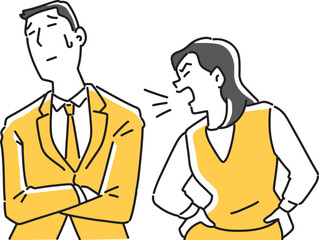 女性に文句を言われる男性