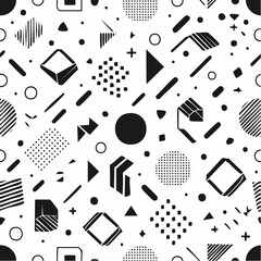 Geometric shapes seamless with background in the style of boldly black and white
2
