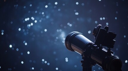 Telescope pointed towards a starry night sky for astronomy enthusiasts and stargazing adventures under the cosmos