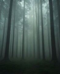 Naklejka premium fog in the forest