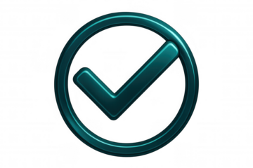 3d rendering of a green check mark inside a circle, conveying confirmation and agreement, isolated on a transparent background