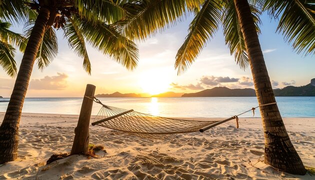 Island sunset hammock view