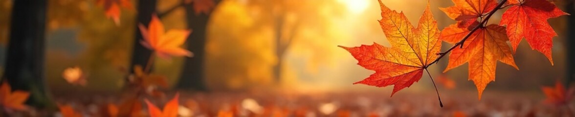 Fototapeta premium Autumn leaves swirling and dancing in a brisk wind, creating a vibrant, colorful vortex of nature's beauty Perfect for seasonal themes, nature, and environmental projects , foliage, fall, environment