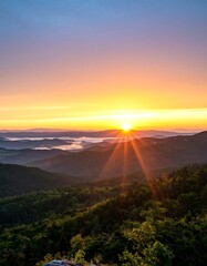 Sunrise over a mountain range (2)