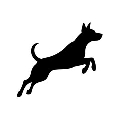 Jumping Dog Silhouette Vector Illustration
