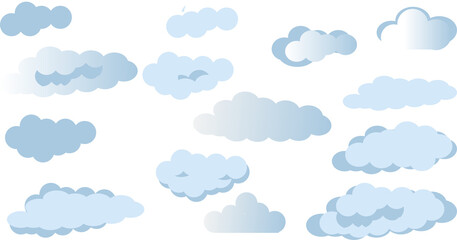 vector illustration of clouds set for cartoons and graphics