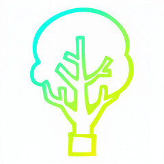 Obraz premium Vibrant Neon Tree Icon in Gradient Flat Illustration