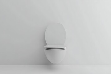 Minimalist white wall-hung toilet