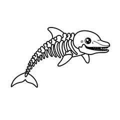 Dolphin Skeleton Drawing for Educational and Spooky Fun
