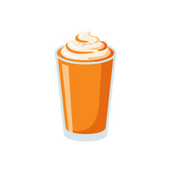 Refreshing Orange Beverage with Creamy Topping A Delicious Treat