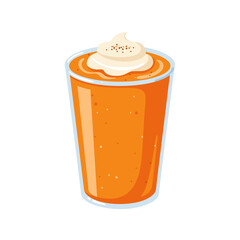 Vibrant Orange Smoothie Topped with Creamy Whipped Delight and Delicate Sprinkles