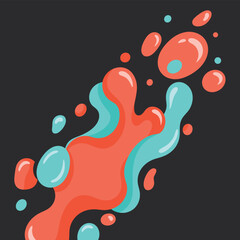 Abstract Colorful Fluid Splash Illustration on Dark Background