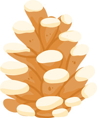 Christmas Pine Cone Vector Illustration with Snow Accents