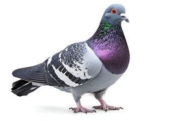 Fototapeta premium Vibrant pigeon portrait with stunning plumage, perfect for nature, wildlife, and design projects