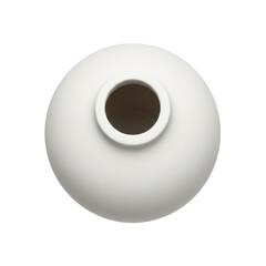 Isolated White Ceramic Vase Viewed From Above On Transparent Background Minimalist Design Perfect For Home Decor