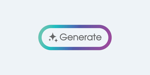 Generate AI button. Neumorphic bar. Artificial intelligence and Machine learning technology concept. AI enters by command prompt to generate ideas. Neumorphism style. Vector illustration.

