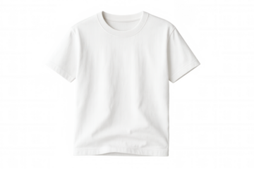 White t-shirt mockup hanging flat, displaying clean template ready for graphic design branding presentation