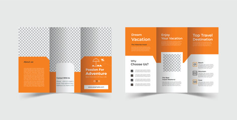 Trifold travel brochure template design