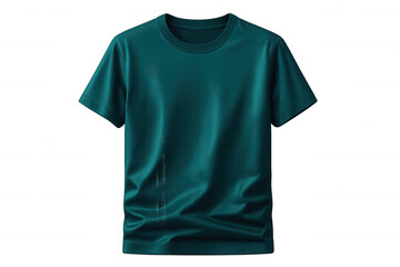 Teal t-shirt mockup isolated on transparent background, perfect for showcasing designs and logos
