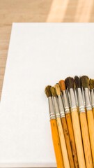 Obraz premium Paintbrushes on Canvas, Studio Setup