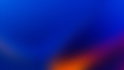Vibrant blue background with abstract fiery orange and purple streaks of light