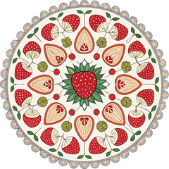 strawberry mandala design 