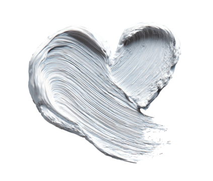 A light gray heart-shaped smudge