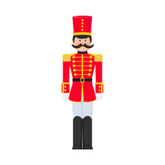 Nutcracker soldier on isolated background. Vector illustration.