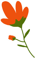 red, flower, blossom, bloom, floral, nature, plant, botanical, petal, stem, drawing, illustration, doodle, abstract, art, graphic, design, vibrant, bright, cheerful, decorative, aesthetic, simple, min