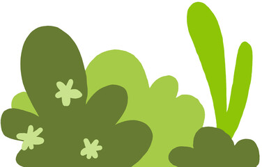 plant, green, foliage, leaves, bush, nature, botanical, illustration, cartoon, drawing, vector, graphic, digital art, flat design, clean, simple, minimalist, botanical illustration, decorative, design