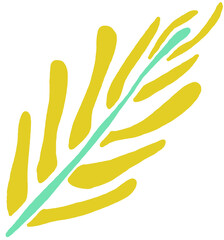 yellow, green, leaf, plant, natural, illustration, simple, drawing, two, colors, abstract, botanical, flora, minimal, design, texture, aesthetic, decorative, foliage, stylized, graphic, organic, vibra