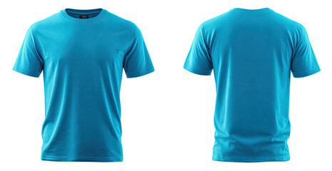 Blank teal t-shirt, front and back views (1)
