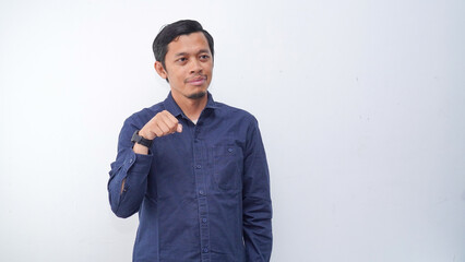 Young men gesturing sign language