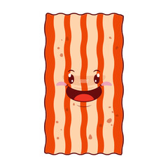 bacon fried playful face cartoon cute