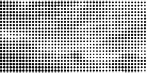 Halftone faded gradient texture. Grunge halftone grit background. White and black sand noise wallpaper. Retro pixilated vector backdrop. eps10