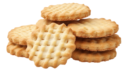 Pile of Shortbread Cookies with Scalloped Edge Design