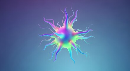 Vibrant holographic cell structure representing biological innovation