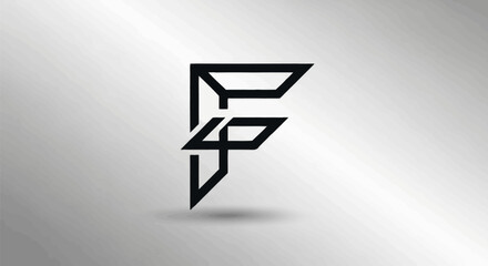 Modern Geometric Letter F Logo Design.