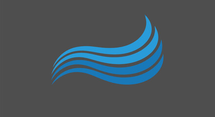 Abstract Blue Wave Design with Flowing Lines.