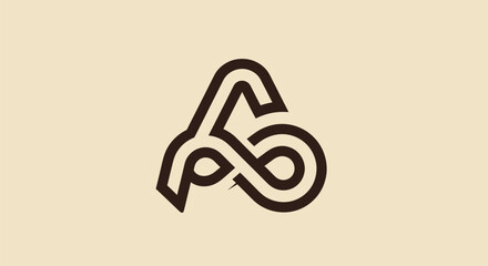 Monoline Letter A Infinity Symbol Logo Design Concept.