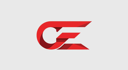 Modern Red CE Logo Design for Business Branding and Identity.