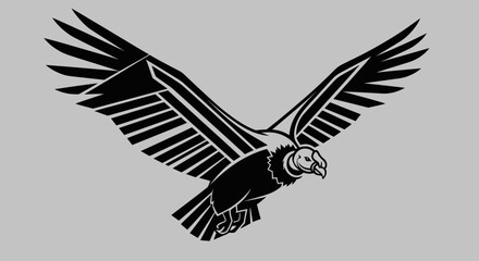 Condor in Flight: Striking Vector Illustration of a Powerful Bird.