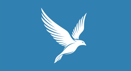 White Dove in Flight: Symbol of Peace and Freedom.