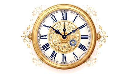 Ornate Clock Face Illustration