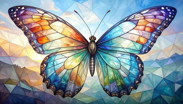 Vibrant Butterfly Mosaic A Kaleidoscope of Colors in Abstract Form