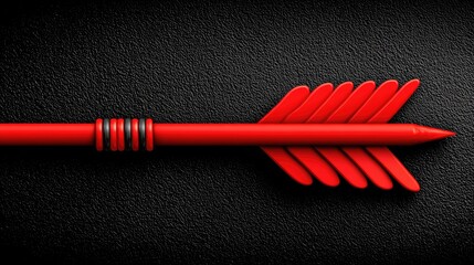 Red arrow on dark background