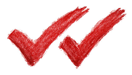 Two stylized, red check marks.  Hand-drawn, slightly imperfect, and textured